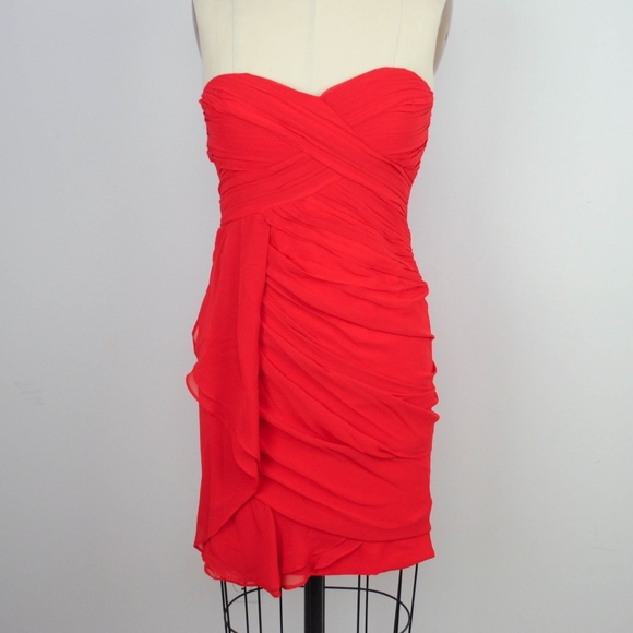 NEW Minuet Tiered Ruched Strapless Chiffon Dress - Picture 2 of 6